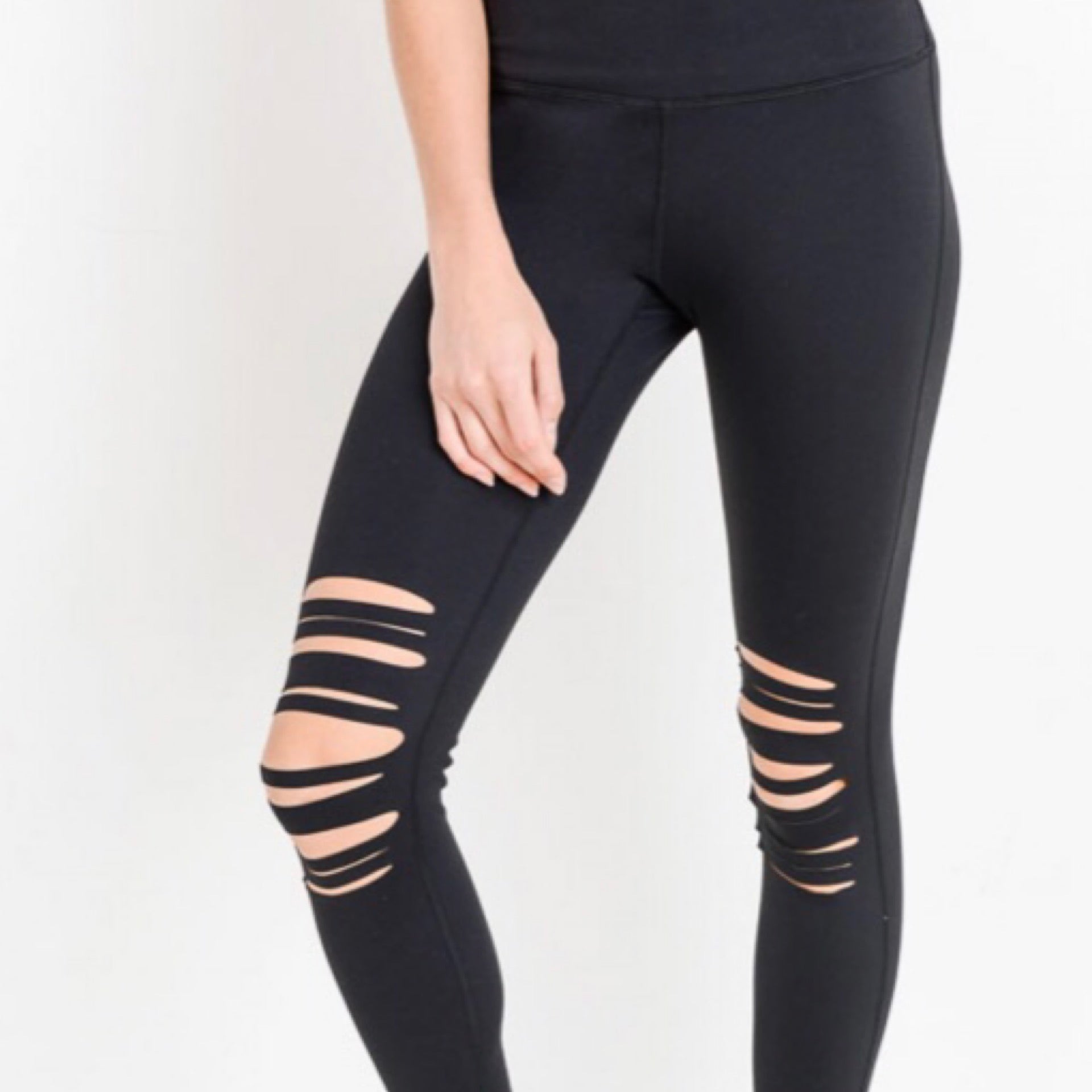 Laser Cut Holey Leggings Suburban Edge Boutique